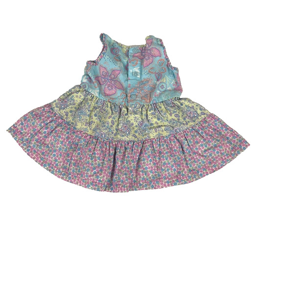 Hanna Andersson 2 piece Yellow Pink Blue Floral Dress Bloomers 70 (6-12 month) - Picture 5 of 9